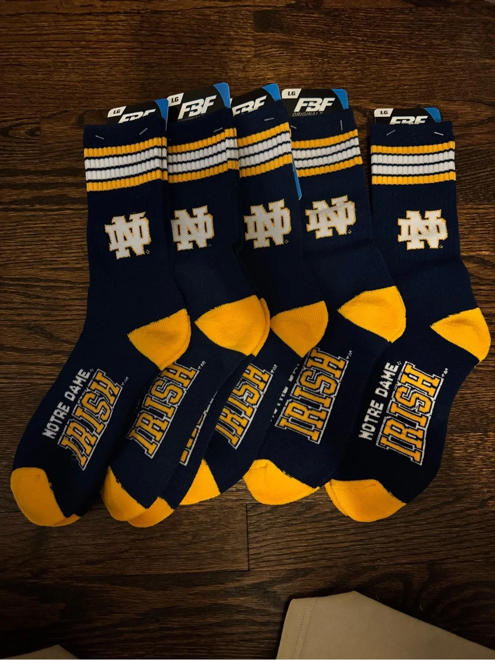 Notre Dame Irish Sports Socks - 5 Pack - Large
